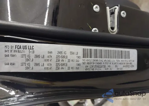 2019 Jeep Cherokee Limited 4X4 z USA, uszkodzony, nr VIN 1C4PJMDN5KD207391